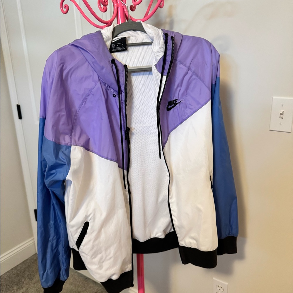 Nike Purple and White Windbreaker